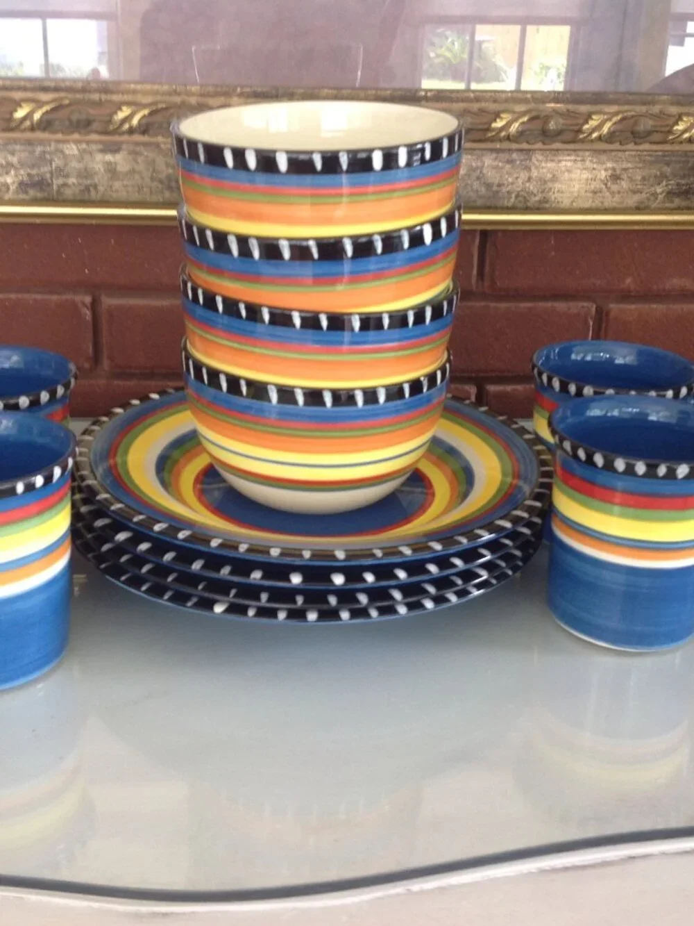 12 piece set of Gibson Dinnerware Hand Painted